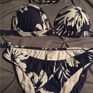 Blue and White Bikini Swimwear